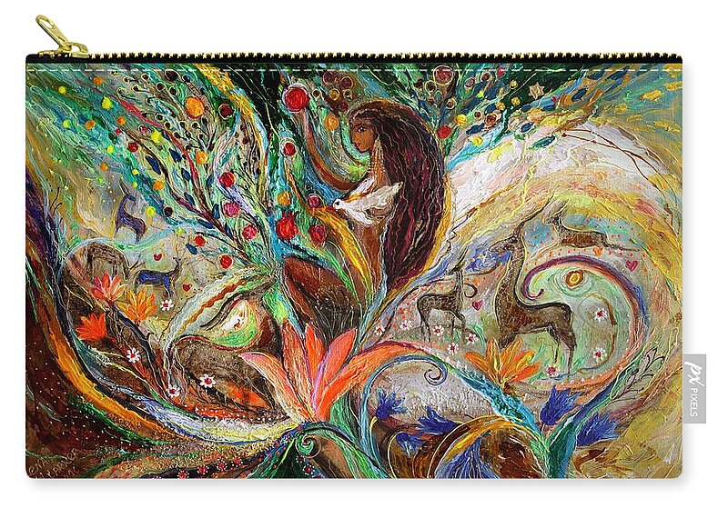 Modern Jewish Art Zip Pouch featuring the painting The Queen of Sheba by Elena Kotliarker