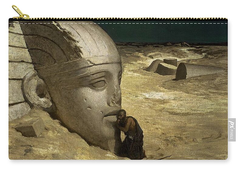 Elihu Vedder Zip Pouch featuring the painting The Questioner of the Sphinx by Elihu Vedder