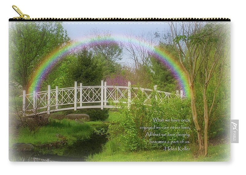 The Rainbow Bridge Zip Pouch featuring the photograph The Rainbow Bridge - Losing A Pet by Angie Tirado