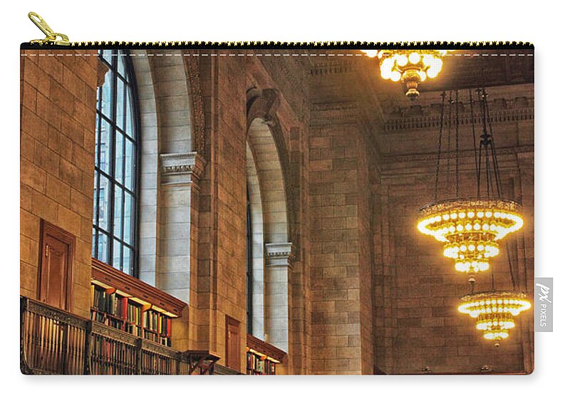 New York Public Library Zip Pouch featuring the photograph The Reading Room by Jessica Jenney