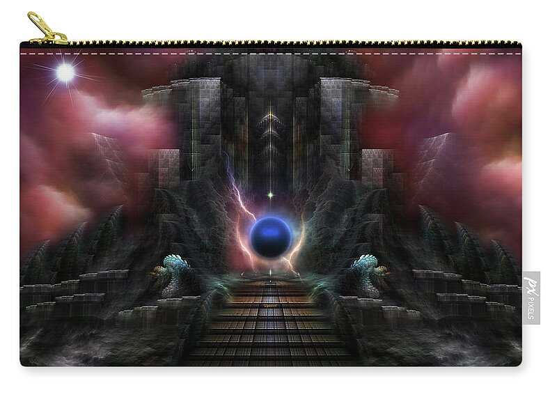 Realm Of Osphilium Carry-all Pouch featuring the digital art The Realm Of Osphilium Fractal Composition by Rolando Burbon