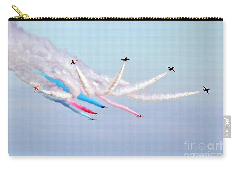 Red Arrows Zip Pouch featuring the photograph The Red Arrows by Terri Waters