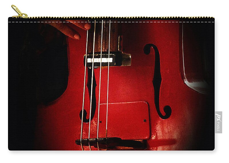 Connie Handscomb Zip Pouch featuring the photograph The Red Cello by Connie Handscomb
