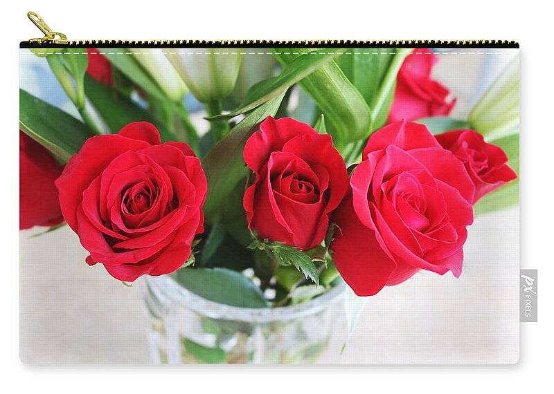 Red Zip Pouch featuring the photograph The Red Garden by Michiale Schneider