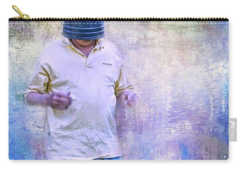 Portrait Zip Pouch featuring the painting The Reluctant Gardener by Ches Black