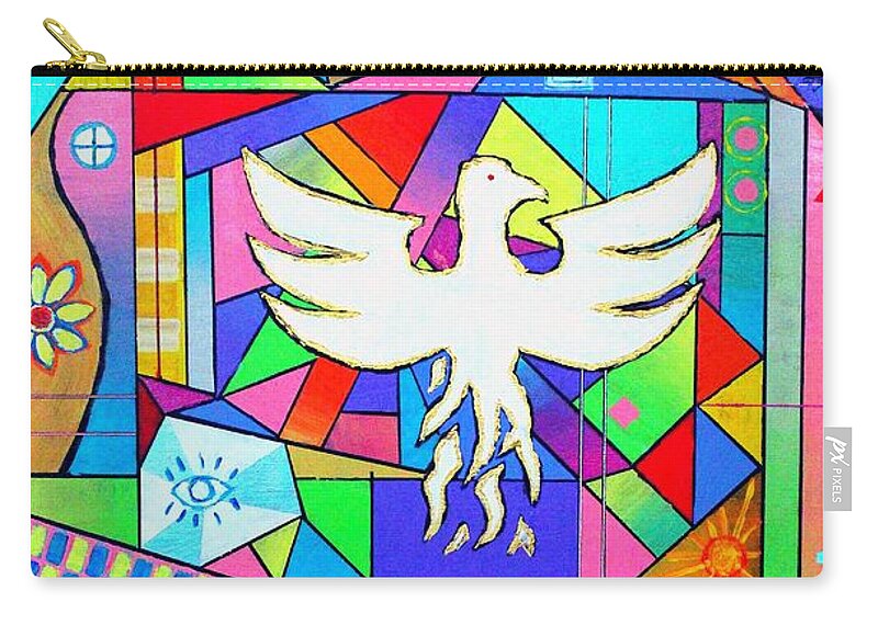 Rise Zip Pouch featuring the painting The Rise Of The Phoenix by Jeremy Aiyadurai