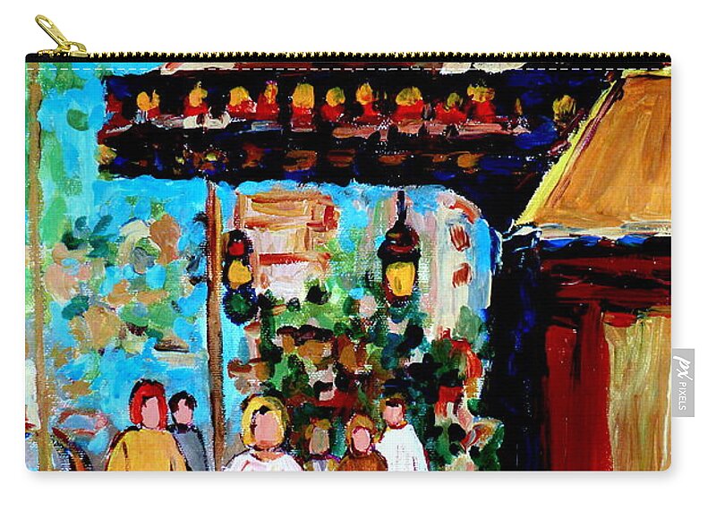 The Ritz Carlton In Spring Zip Pouch featuring the painting The Ritz Carlton In Spring by Carole Spandau
