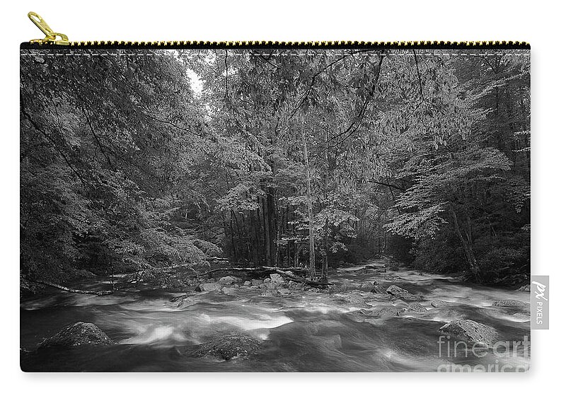 River Zip Pouch featuring the photograph The River Forges On by Mike Eingle
