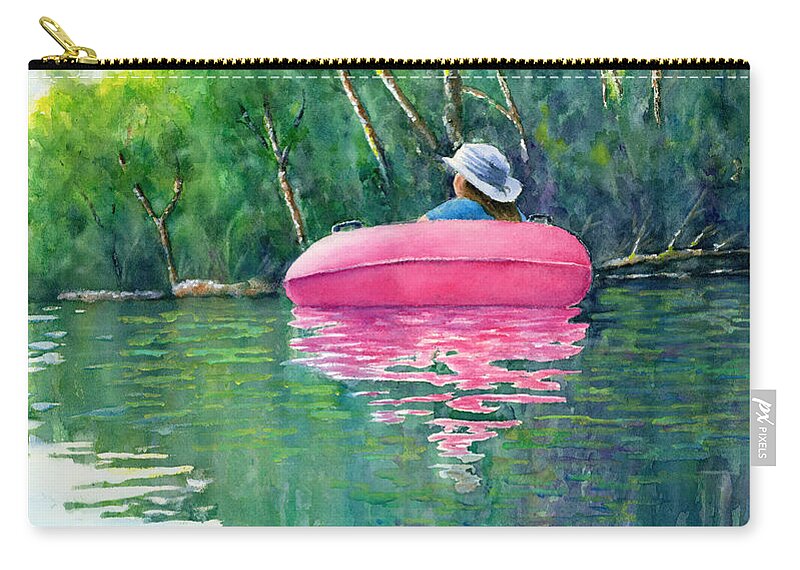 River Zip Pouch featuring the painting The River Trip by Wendy Keeney-Kennicutt