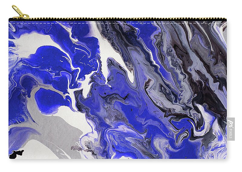 Jenny Rainbow Fine Art Photography Zip Pouch featuring the photograph The Rivers Of Babylon Fragment. Abstract Fluid Acrylic Painting by Jenny Rainbow