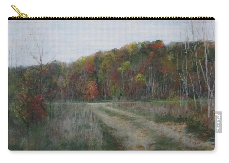 Autumn Zip Pouch featuring the painting The Road to Autumn by Paula Pagliughi