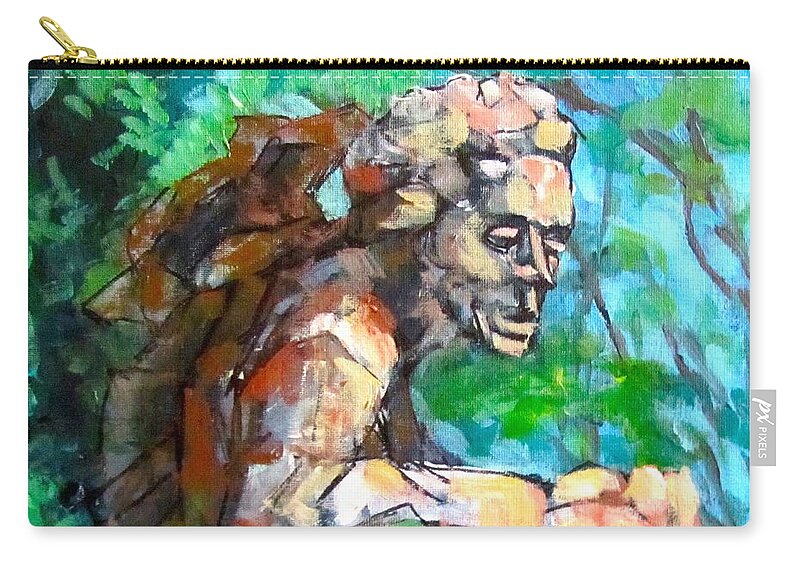 Garden Zip Pouch featuring the painting The Rock Gardener by Barbara O'Toole