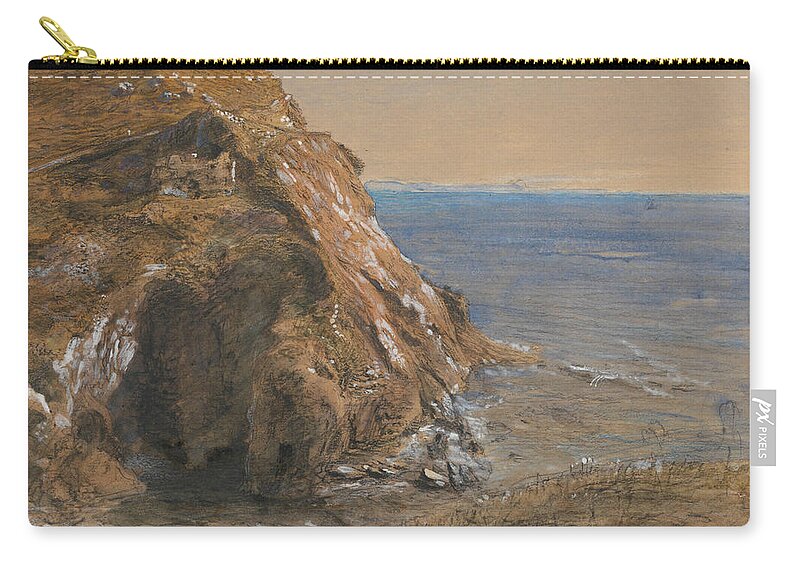 Samuel Palmer The Rock Slip Near Boscastle Zip Pouch featuring the painting The Rock Slip near Boscastle by Samuel Palmer