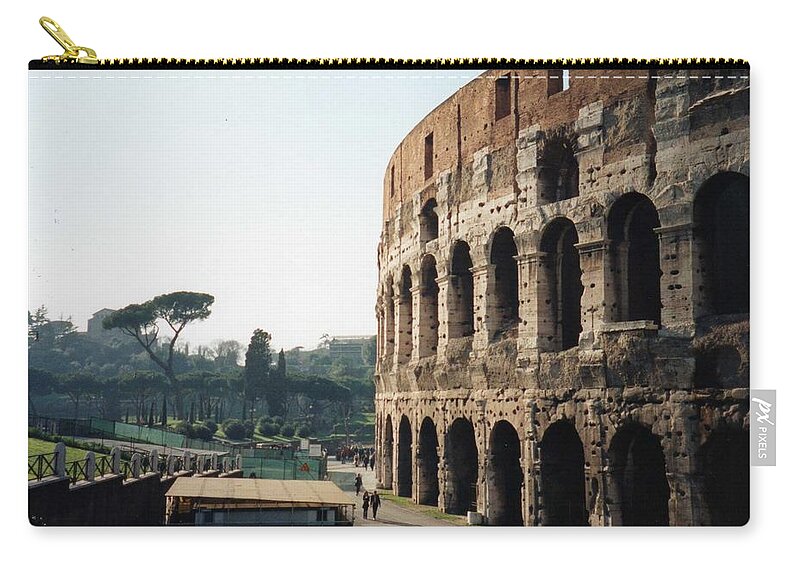 Roman Zip Pouch featuring the photograph The Roman Colosseum by Marna Edwards Flavell