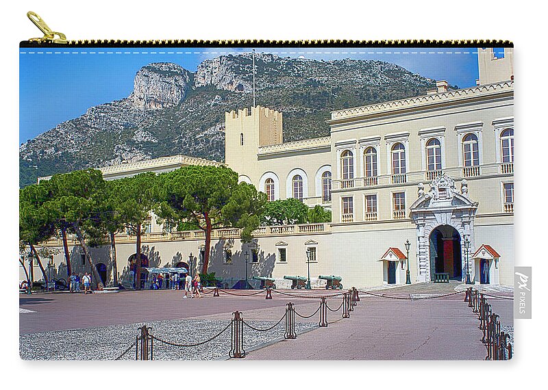 Monaco Zip Pouch featuring the photograph The Royal Palace, Monaco by Chris Smith