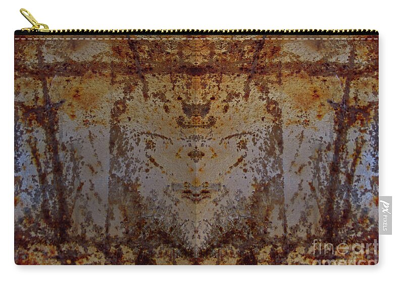 Abstract Zip Pouch featuring the photograph The Rusted Feline by Kelly Holm