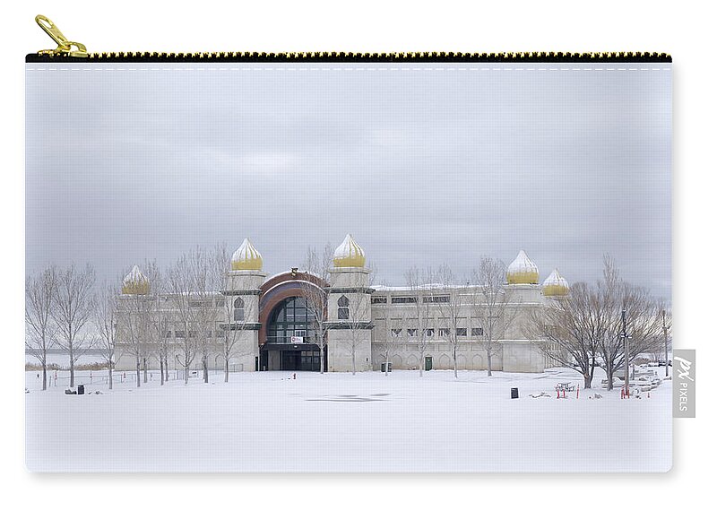 Salt Palace Zip Pouch featuring the photograph The Salt Palace in Winter by Cathy Anderson