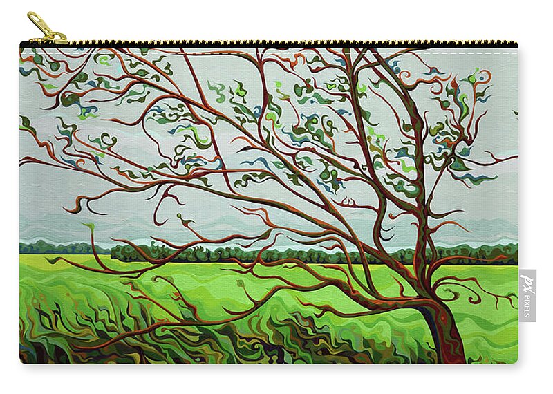 Tree Zip Pouch featuring the painting The Seasonal IndusTree by Amy Ferrari