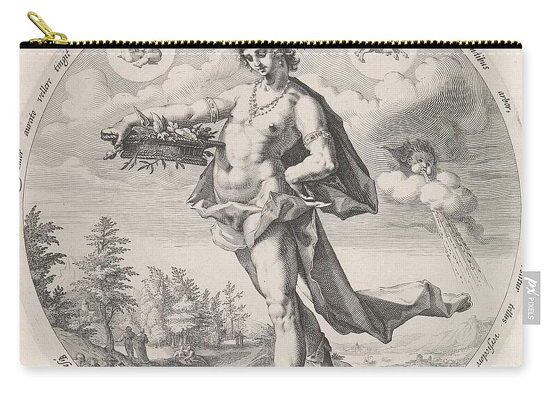 Lente (ver) Zip Pouch featuring the drawing The Seasons by Vintage Collectables