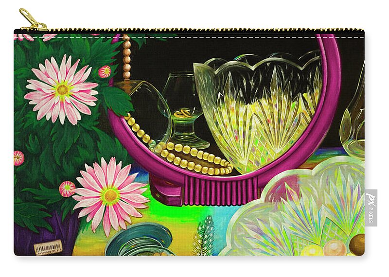 Painting Zip Pouch featuring the painting The Shine with a Suspense by Sudakshina Bhattacharya