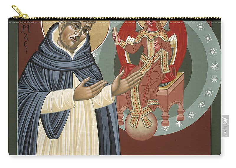 The Silence Of St Thomas Aquinas Zip Pouch featuring the painting The Silence of St Thomas Aquinas 097 by William Hart McNichols