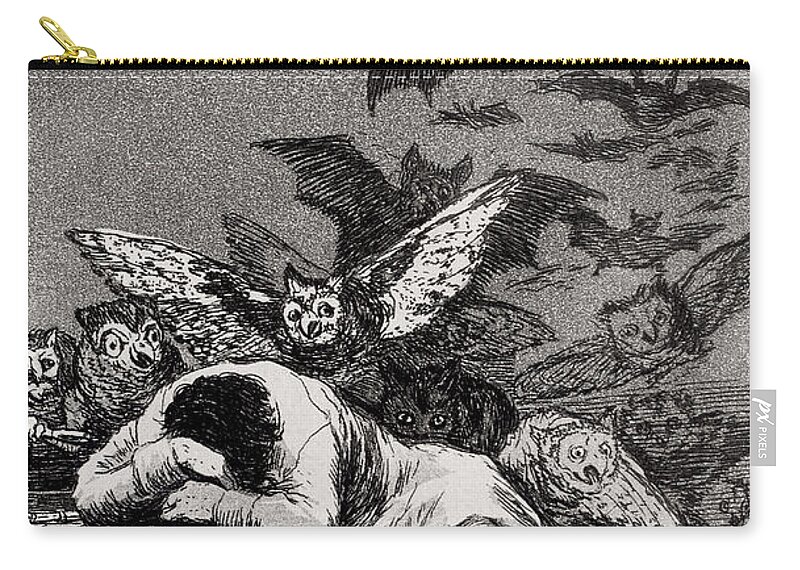 Goya Zip Pouch featuring the drawing The Sleep of Reason Produces Monsters by Goya