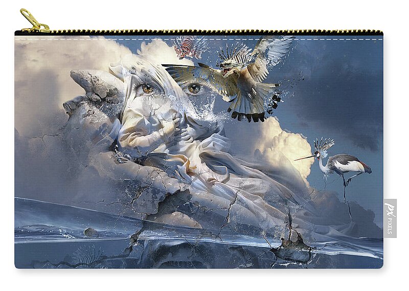 Dream Art Zip Pouch featuring the digital art The Sleep of Reason Produces Monsters neo-surrealism by George Grie