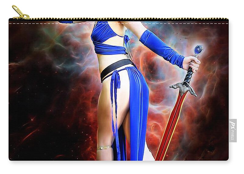 Fantasy Zip Pouch featuring the painting The Sorceress And The Sword by Jon Volden