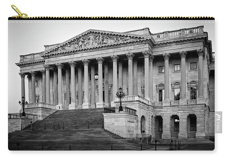 Washington Dc Zip Pouch featuring the photograph The South End In Black and White by Greg and Chrystal Mimbs
