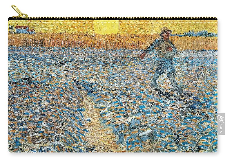  The Sower Zip Pouch featuring the painting 		The Sower #12 by Celestial Images