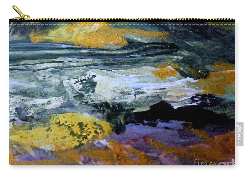 Acrylic Abstract Painting Zip Pouch featuring the painting The Spirit of the River by Nancy Kane Chapman