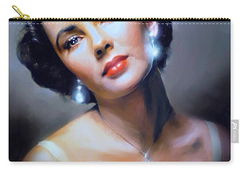Liz Taylor Zip Pouch featuring the painting The Starlet by David Luebbert