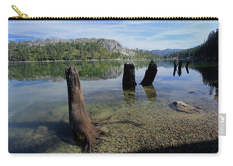 Echo Lake Zip Pouch featuring the photograph The Stir of Echoes by Sean Sarsfield