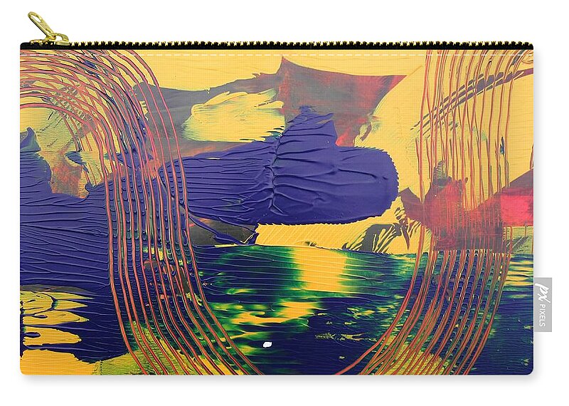 Abstract Zip Pouch featuring the painting The Stream by Louise Adams