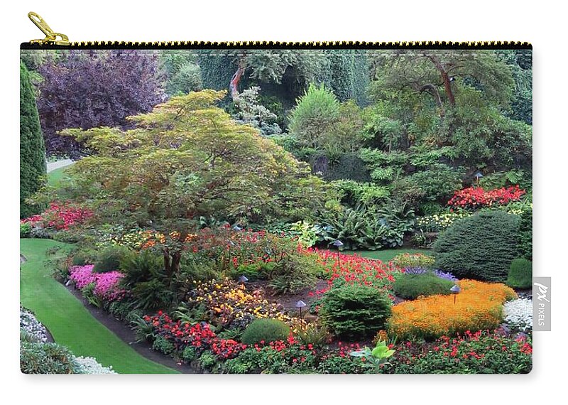Flowers Zip Pouch featuring the photograph The Sunken Garden by Betty Buller Whitehead
