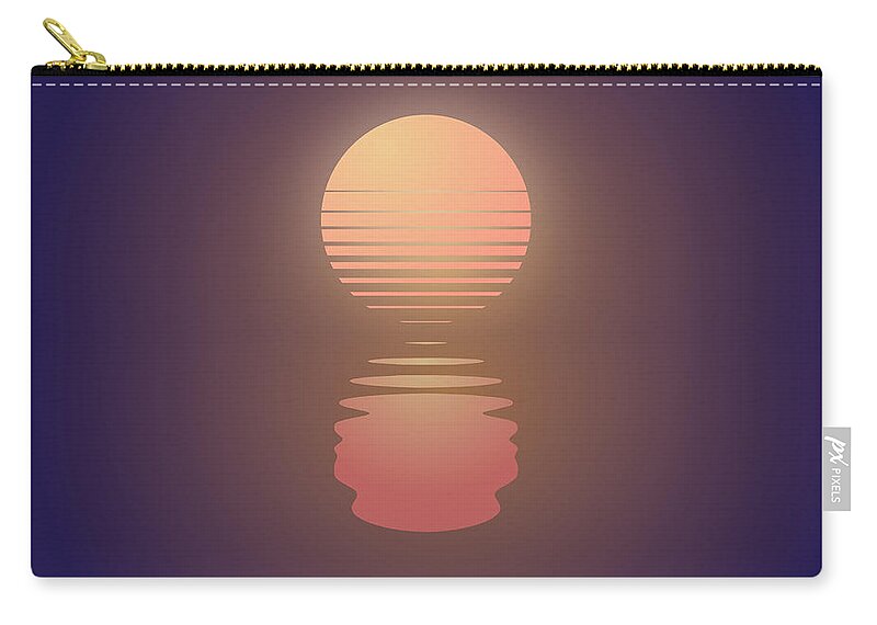 Outrun Zip Pouch featuring the digital art The Suns of Time by Jennifer Walsh