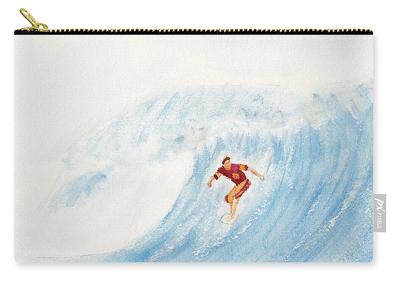 Surf Zip Pouch featuring the painting The Surfer by Ken Powers