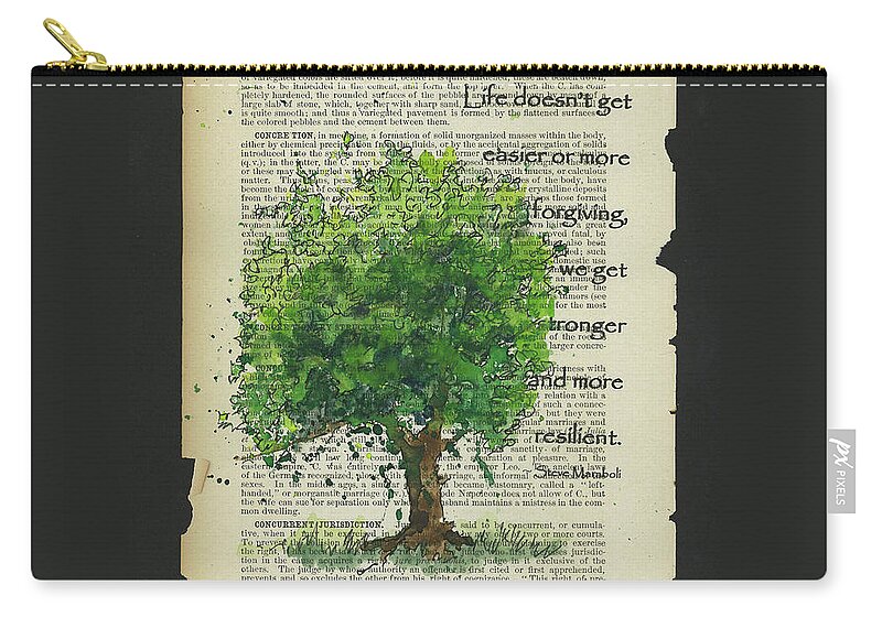 Survivor Tree Carry-all Pouch featuring the painting The Survivor Tree 9/11 by Maria Hunt