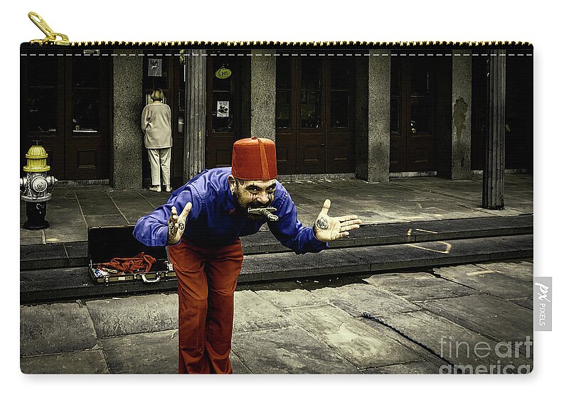 Entertainer Zip Pouch featuring the photograph The Sword Swallower - Nola by Kathleen K Parker