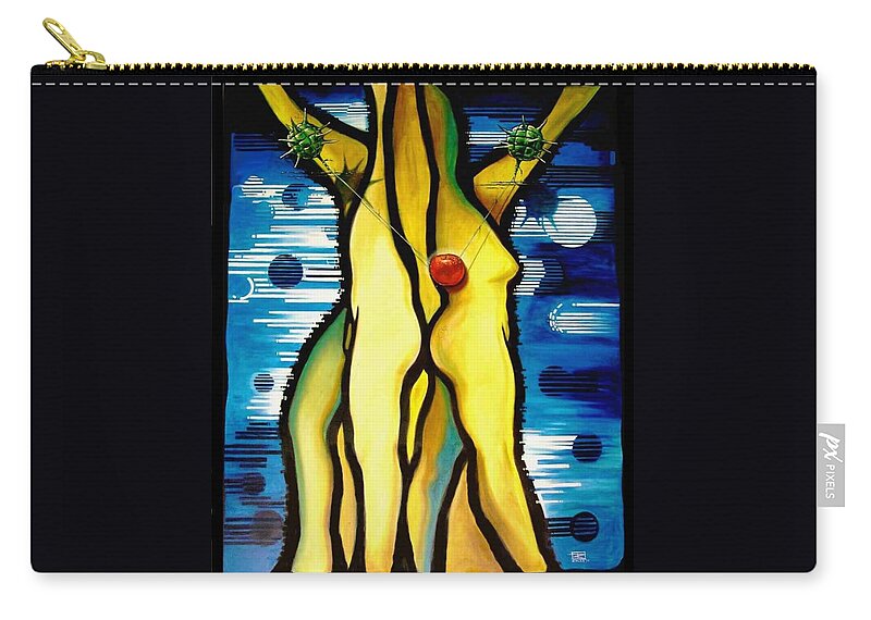 Apple Zip Pouch featuring the painting The Temptation by Roger Calle