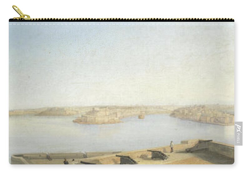 Girolamo Gianni (italian Zip Pouch featuring the painting The Three Cities and the Grand Harbour by MotionAge Designs