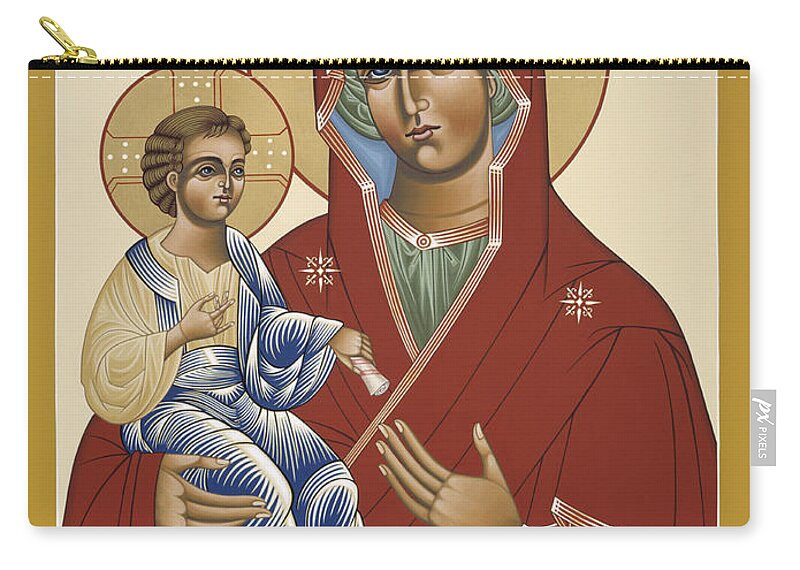 The Three Handed Mother Of God Zip Pouch featuring the painting The Three Handed Mother of God 102 by William Hart McNichols
