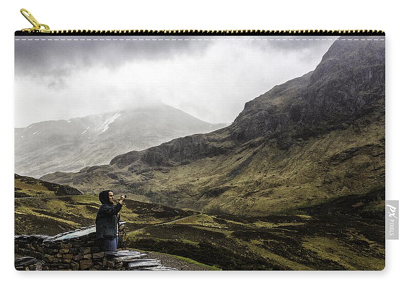 Glencoe Zip Pouch featuring the photograph The Three Sisters by Fran Gallogly