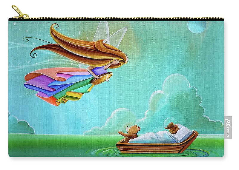 Fairy Zip Pouch featuring the painting The Tooth Fairy by Cindy Thornton