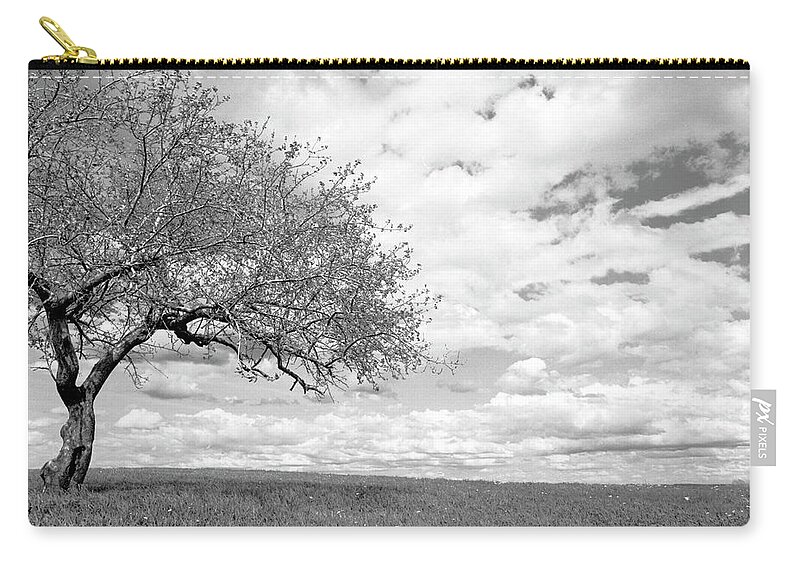 Tree Zip Pouch featuring the photograph The Tree on the Hill by David Bader