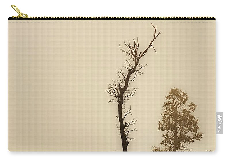 India Zip Pouch featuring the photograph The Trees Against The Mist by Rajiv Chopra