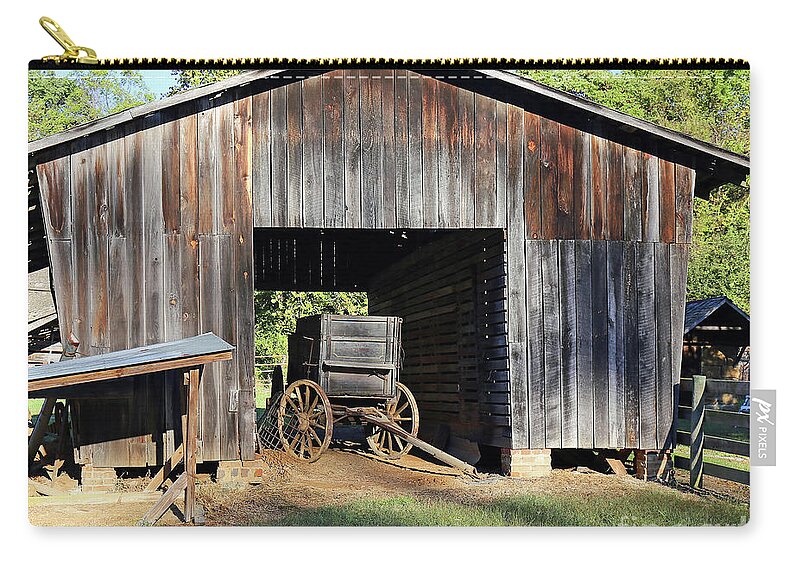 Wagon Zip Pouch featuring the photograph The Undertaker's Wagon by Steve Gass