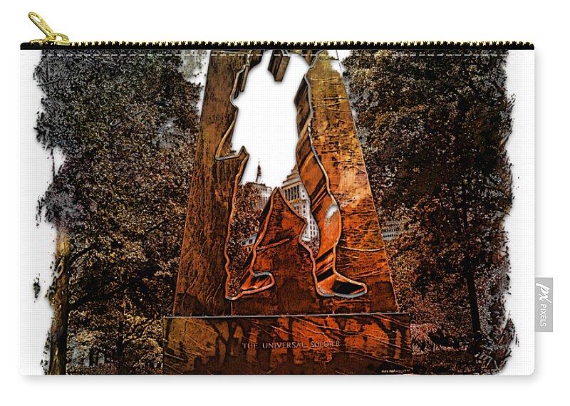 Earthy Rainbow Zip Pouch featuring the mixed media The Universal Soldier Korean War Veterans Memorial Earthy Rainbow 3 Dimensional by DiDesigns Graphics