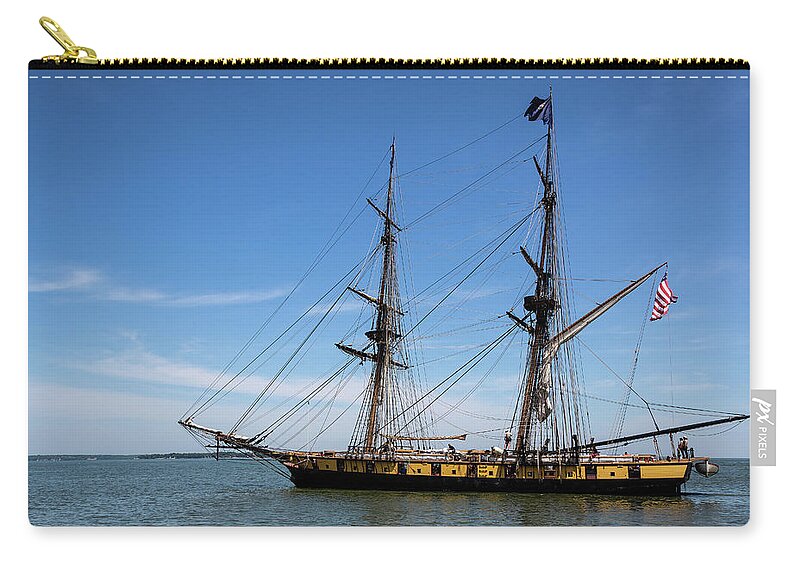 Boats Zip Pouch featuring the photograph The US Brig Niagara in Sandusky by Dale Kincaid