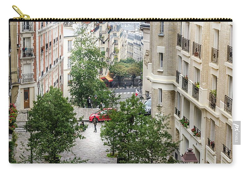 Paris Zip Pouch featuring the photograph The view from Montmartre steps, Paris France 2 by Perry Rodriguez
